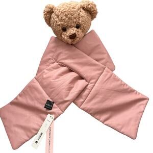 AQUA BLOOMINGDALES NWT Petal Pink Faux Leather Puffer Pull Through Scarf